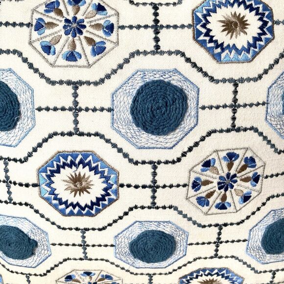 Celerie By Kemble Square Pillow Perigold Designer 20” Duck Feathers India Blue - Picture 2 of 10